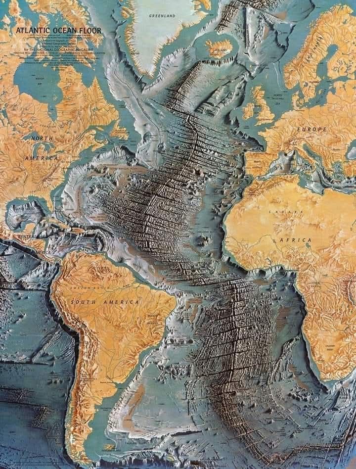 Marie Tharp Atlantic map